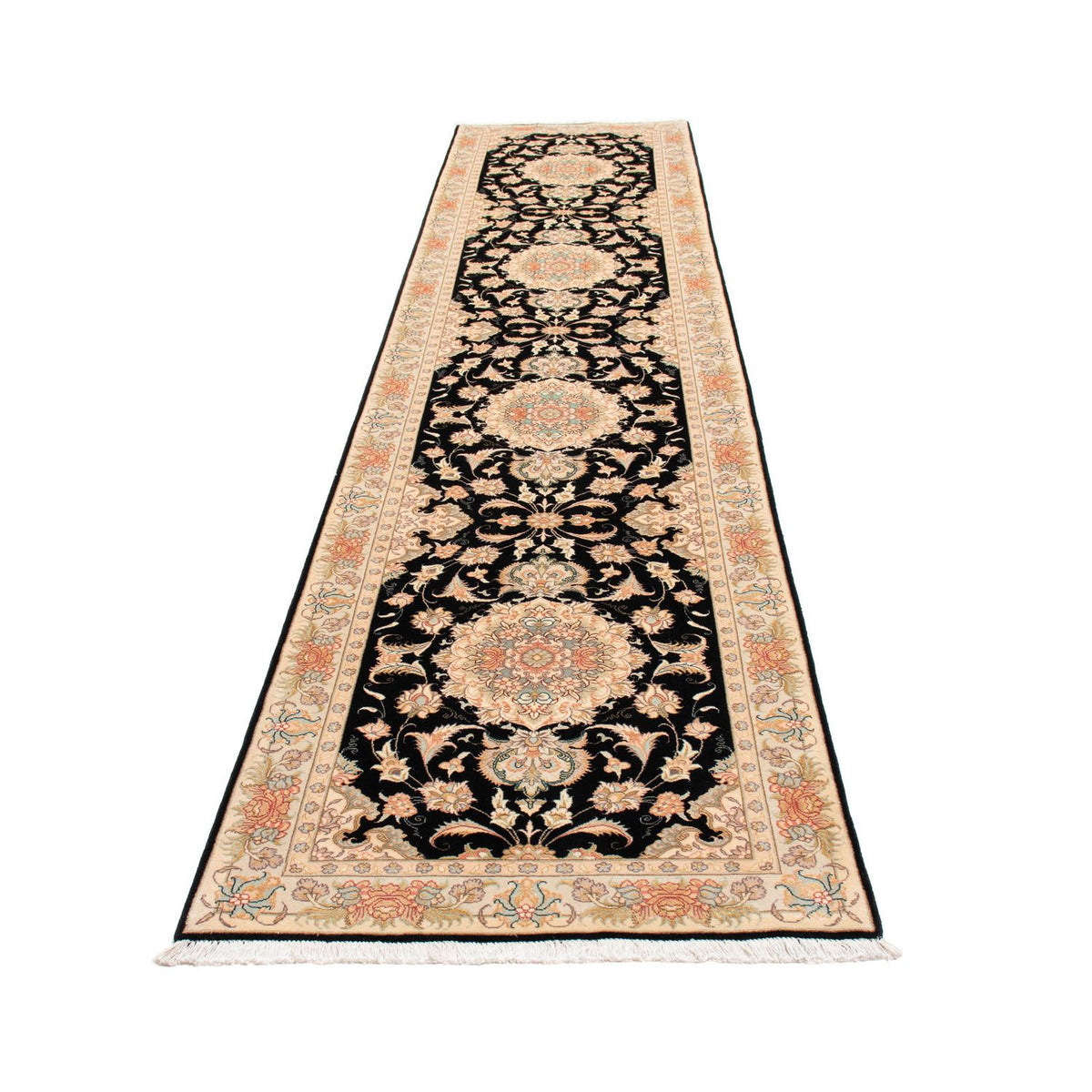 Tappeto corsia Tappeto Persero - Tabriz - Reale - 417 x 87 cm - blu scuro