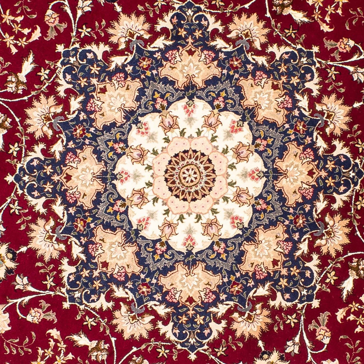 Tappeto Persero - Tabriz - Reale rotondo  - 250 x 250 cm - rosso scuro