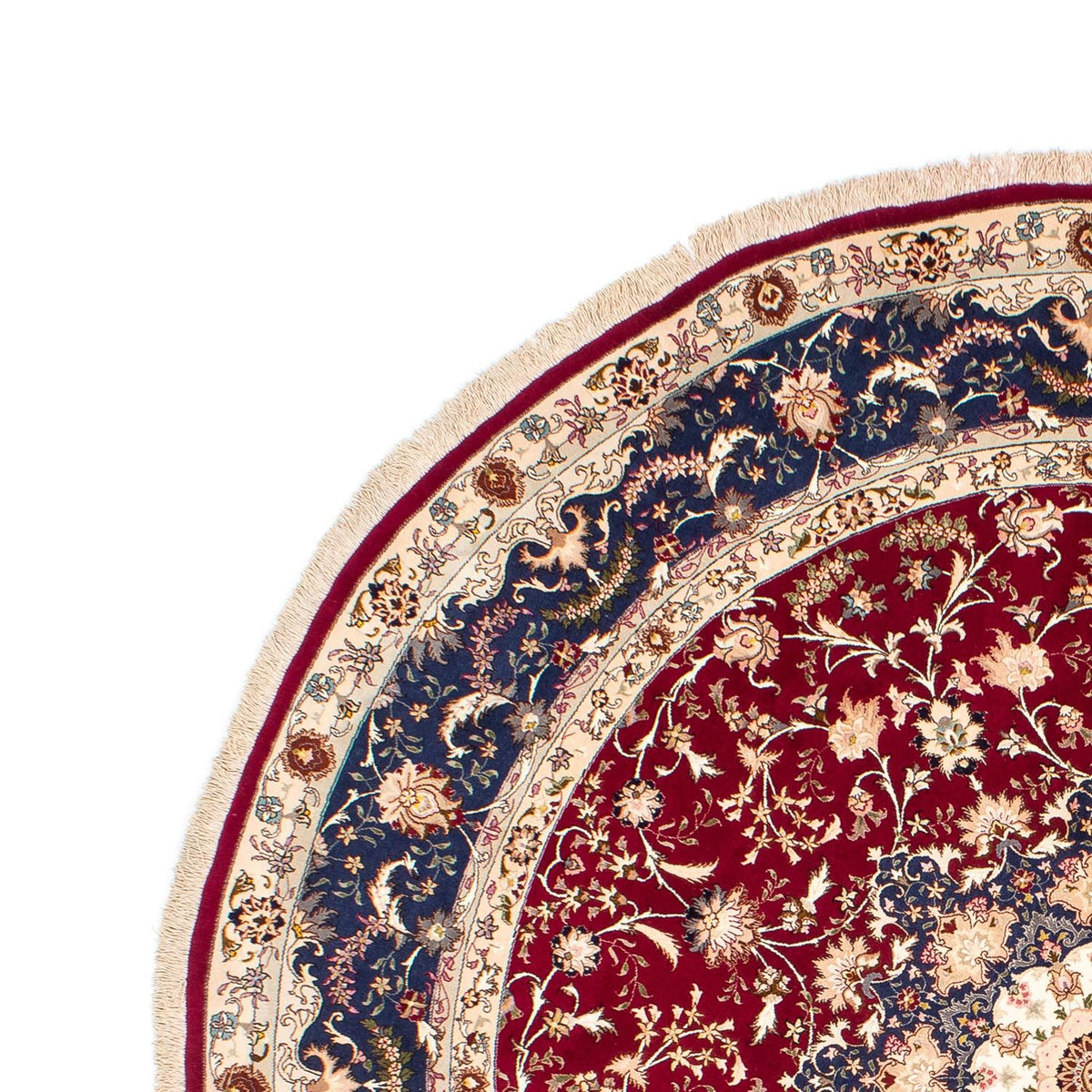 Tappeto Persero - Tabriz - Reale rotondo  - 250 x 250 cm - rosso scuro