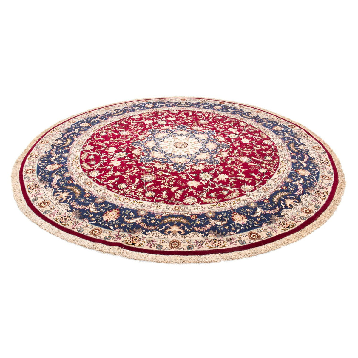 Tappeto Persero - Tabriz - Reale rotondo  - 250 x 250 cm - rosso scuro