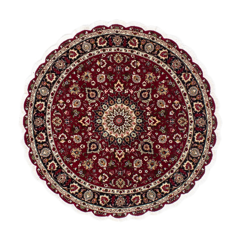 Tappeto Persero - Tabriz - Reale rotondo  - 150 x 150 cm - rosso scuro