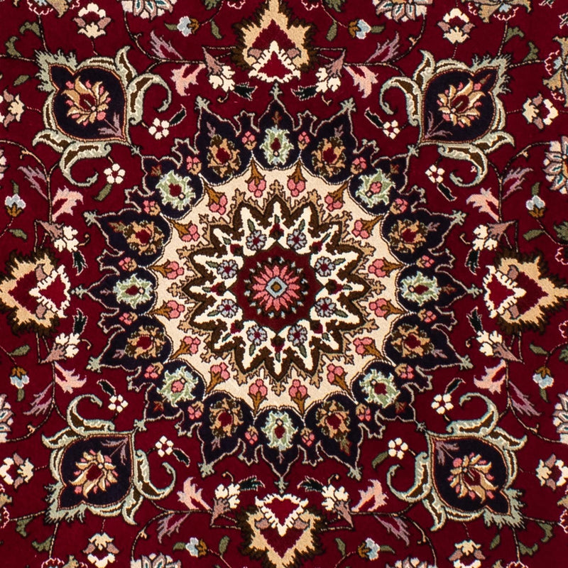Tappeto Persero - Tabriz - Reale rotondo  - 150 x 150 cm - rosso scuro