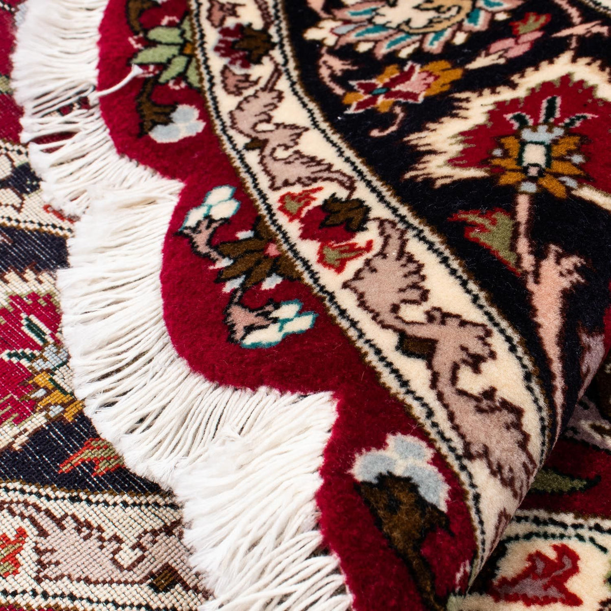 Tappeto Persero - Tabriz - Reale rotondo  - 150 x 150 cm - rosso scuro