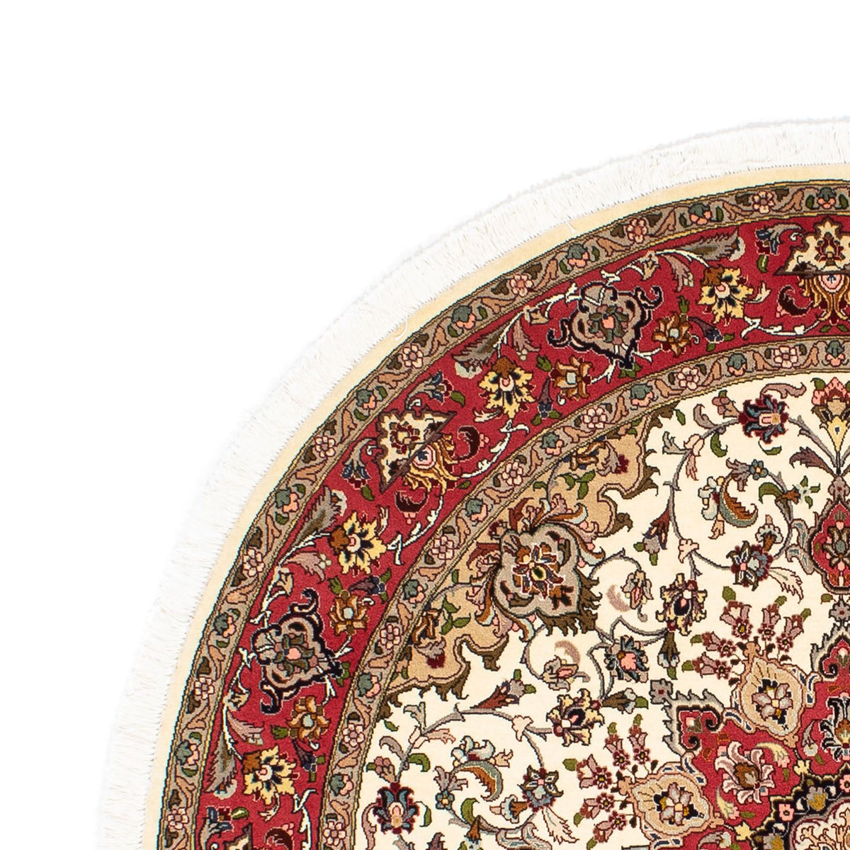 Tappeto Persero - Tabriz - Reale rotondo - 148 x 148 cm - beige