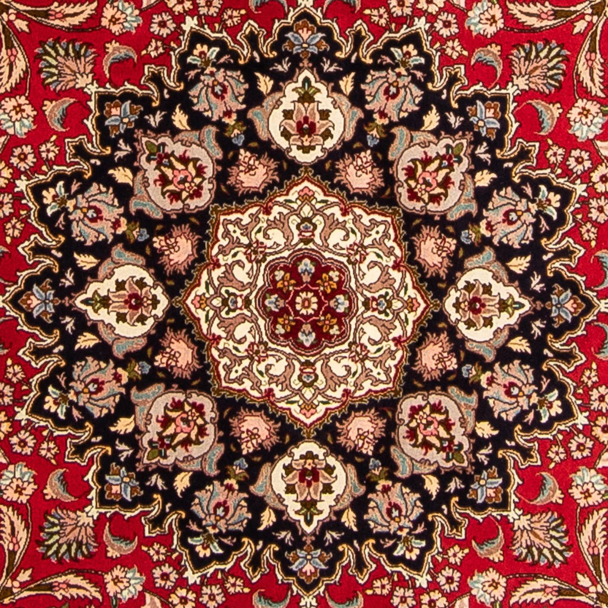 Tappeto Persero - Tabriz - Reale rotondo  - 253 x 253 cm - rosso scuro