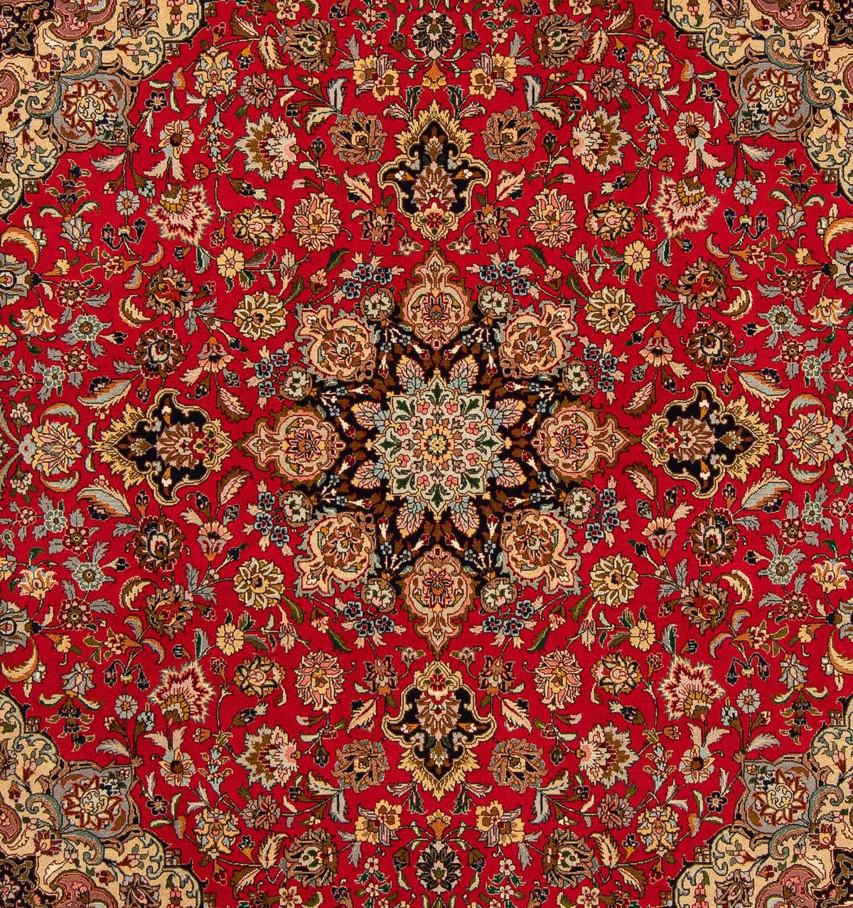 Tappeto Persero - Tabriz - Reale quadrato  - 204 x 203 cm - rosso