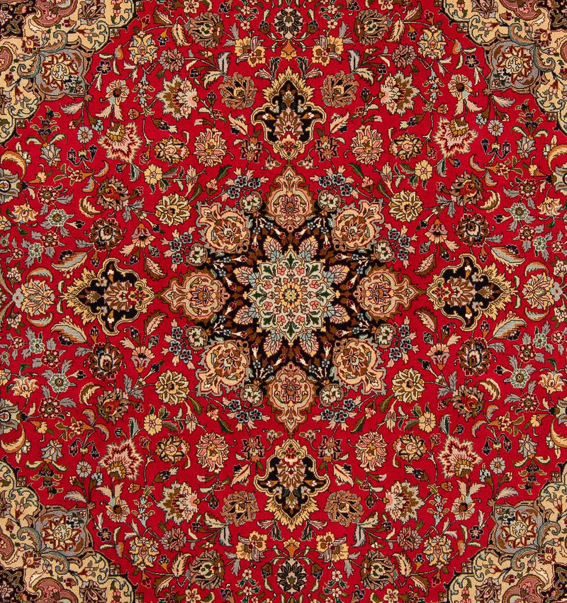 Tappeto Persero - Tabriz - Reale quadrato  - 204 x 203 cm - rosso