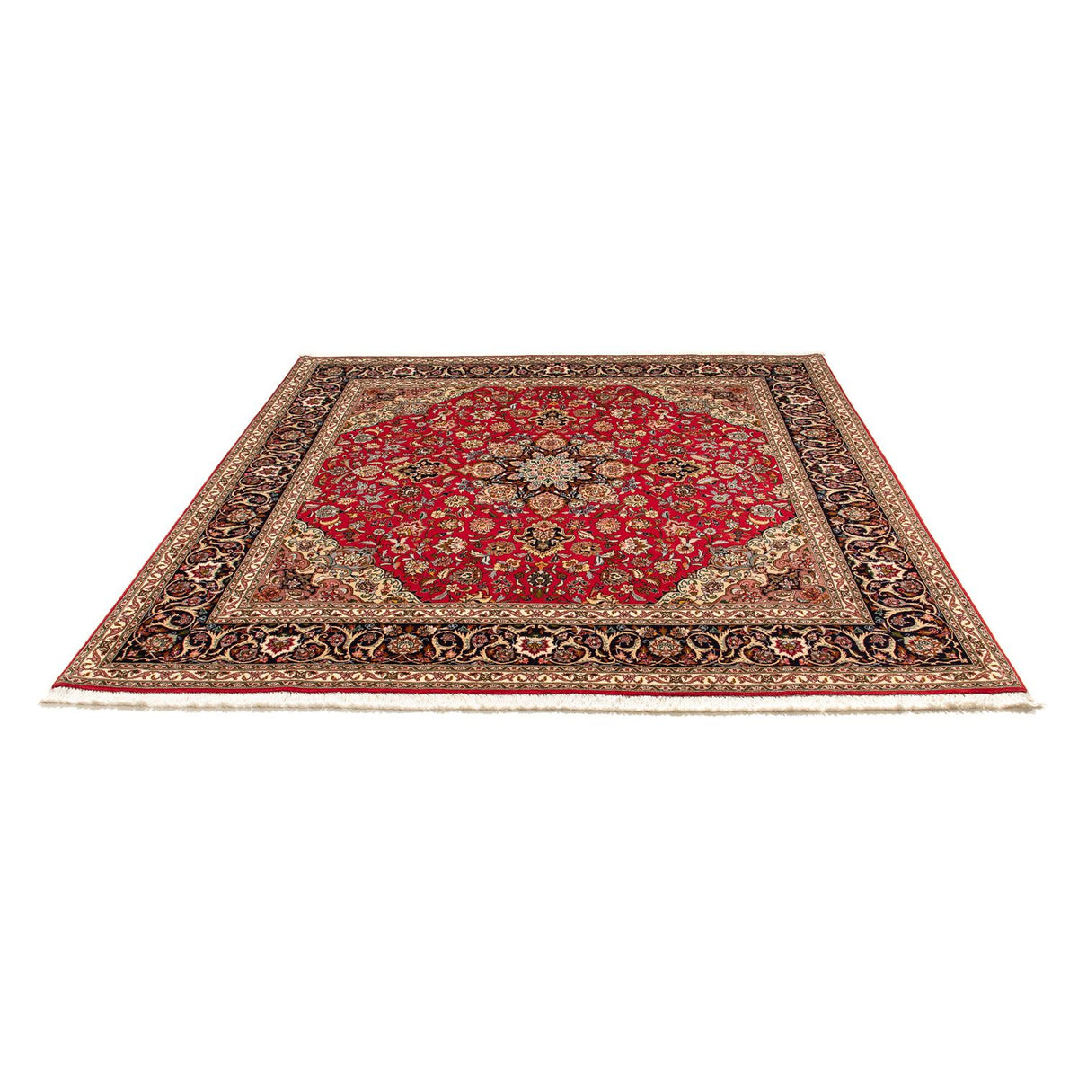 Tappeto Persero - Tabriz - Reale quadrato  - 204 x 203 cm - rosso