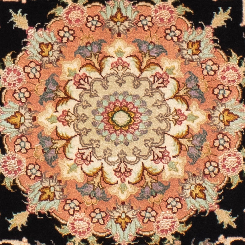 Tappeto Persero - Tabriz - Reale rotondo  - 100 x 100 cm - blu scuro