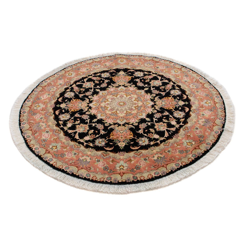 Tappeto Persero - Tabriz - Reale rotondo  - 100 x 100 cm - blu scuro