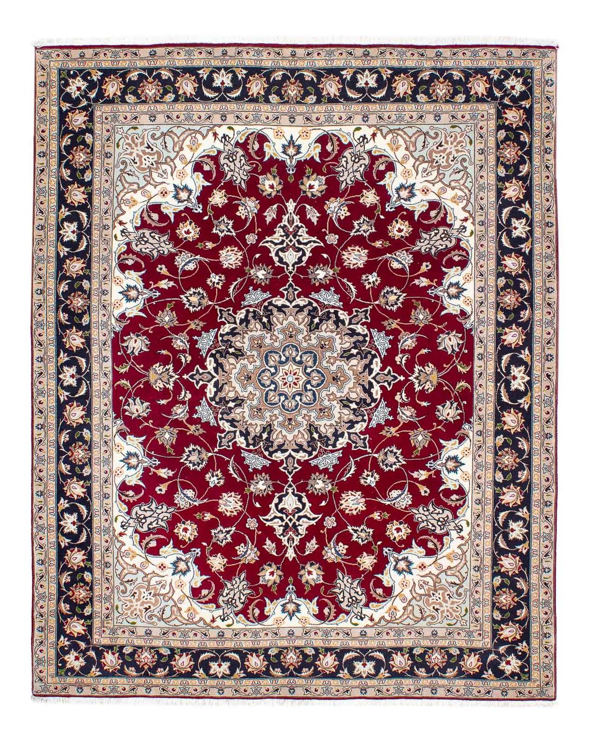 Tappeto Persero - Tabriz - Reale - 195 x 153 cm - rosso scuro