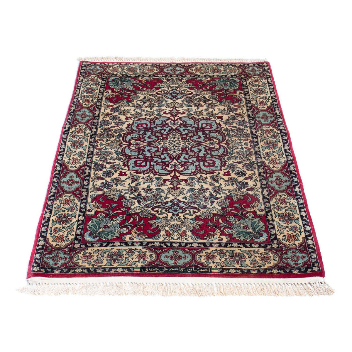 Tappeto Persero - Isfahan - Premio - 124 x 83 cm - rosso scuro