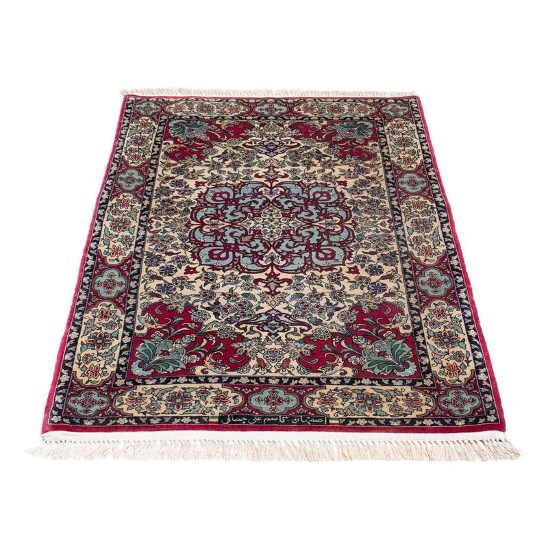 Tappeto Persero - Isfahan - Premio - 124 x 83 cm - rosso scuro