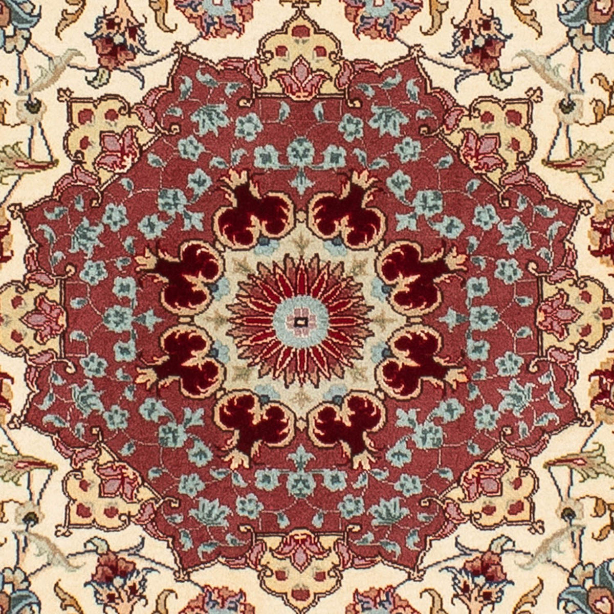 Tappeto Persero - Tabriz - Reale rotondo - 145 x 145 cm - beige
