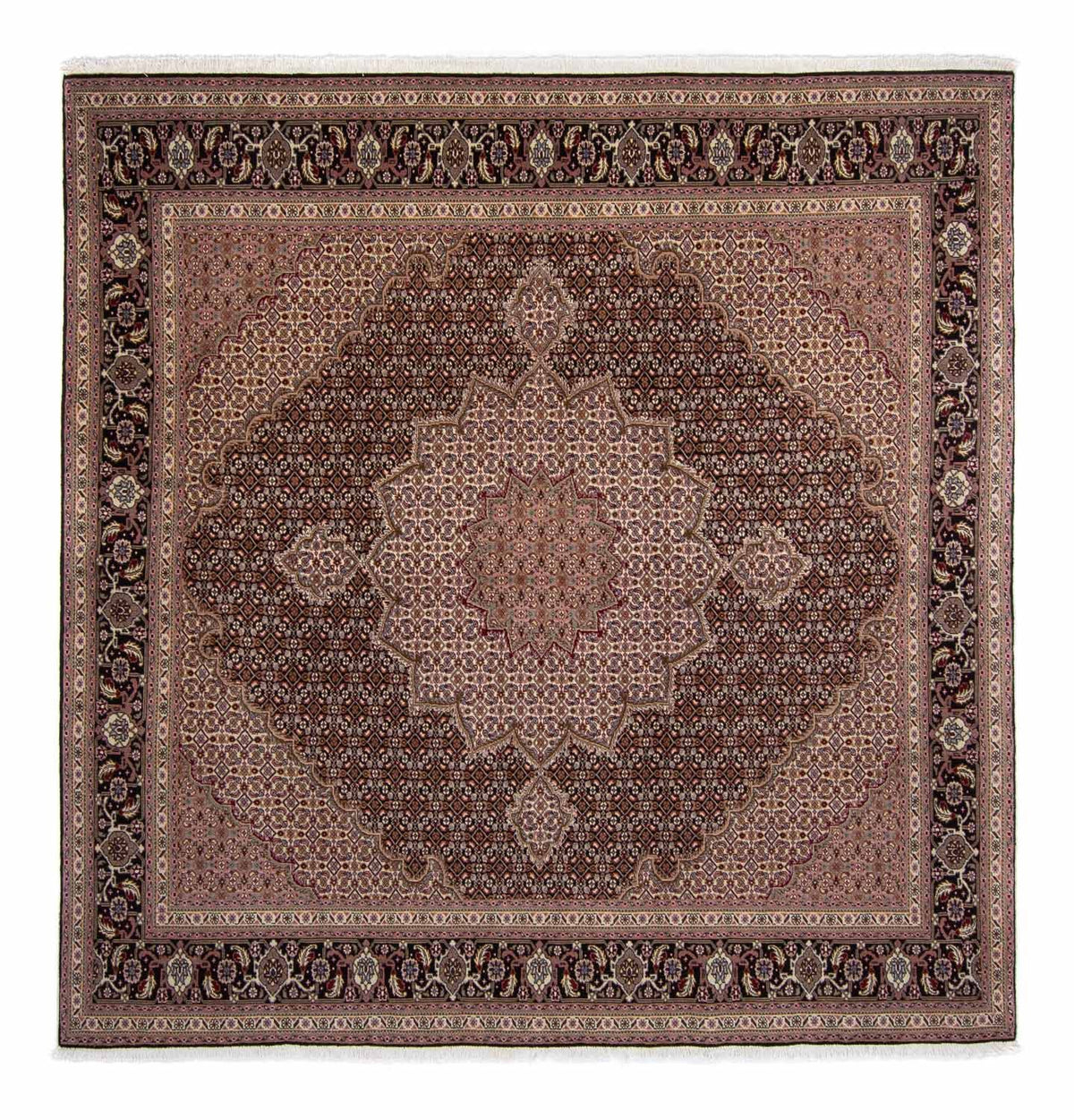 Tappeto Persero - Tabriz - Reale quadrato - 248 x 245 cm - marrone