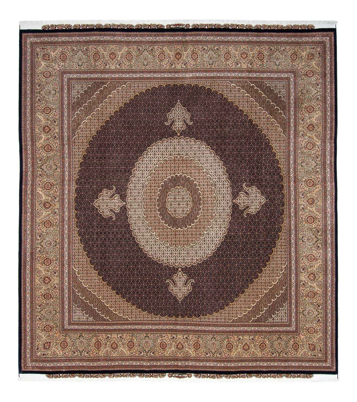 Tappeto Persero - Tabriz quadrato - 310 x 302 cm - marrone scuro