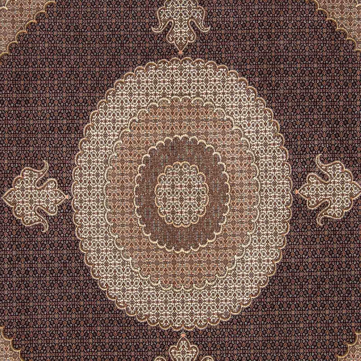 Tappeto Persero - Tabriz quadrato - 310 x 302 cm - marrone scuro