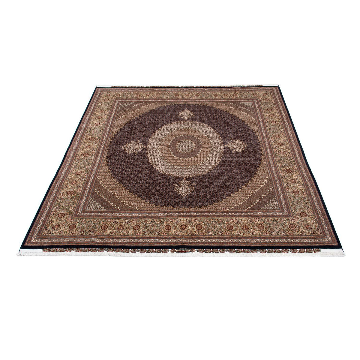 Tappeto Persero - Tabriz quadrato - 310 x 302 cm - marrone scuro