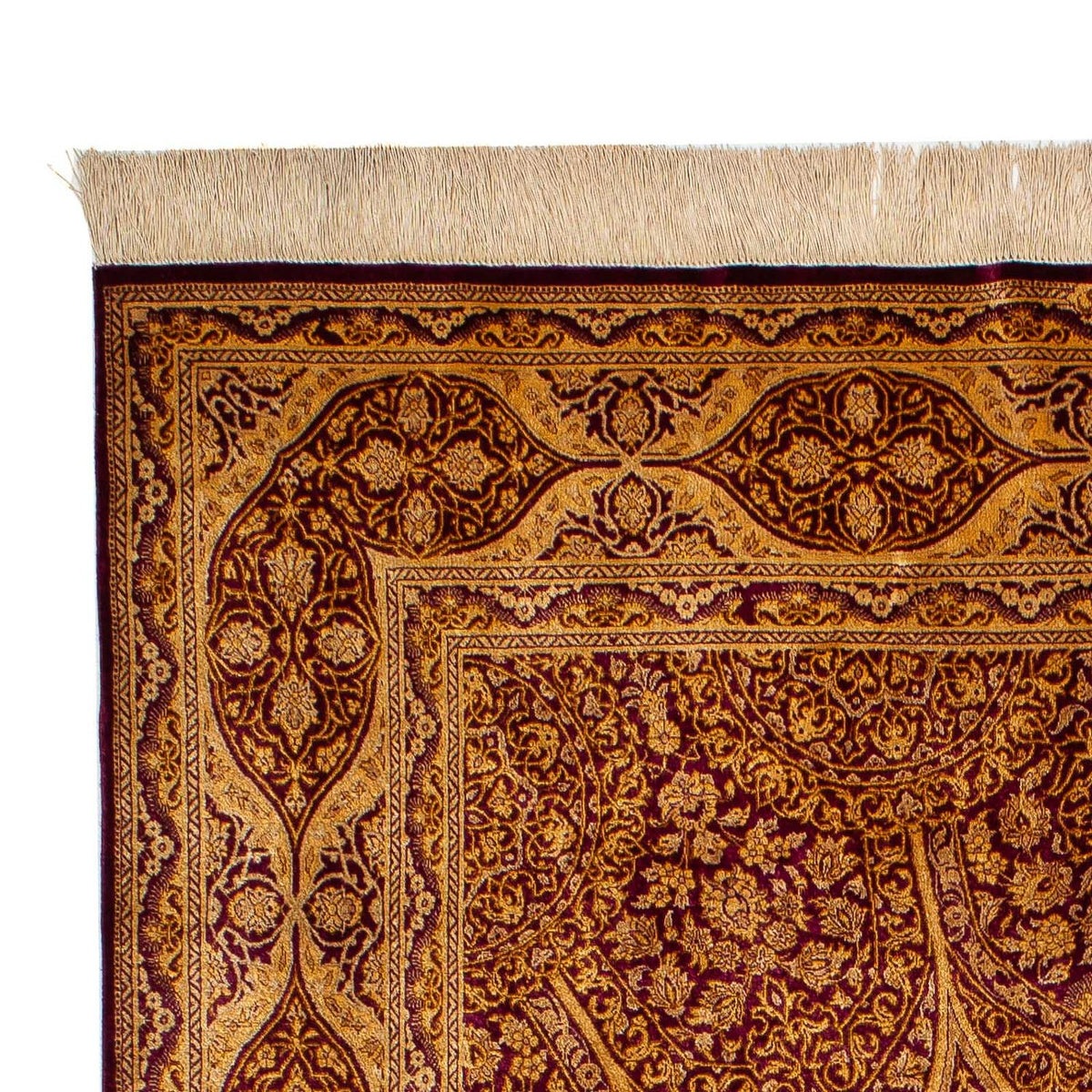 Tappeto di seta - Ghom seta - Premio - 216 x 132 cm - blu scuro