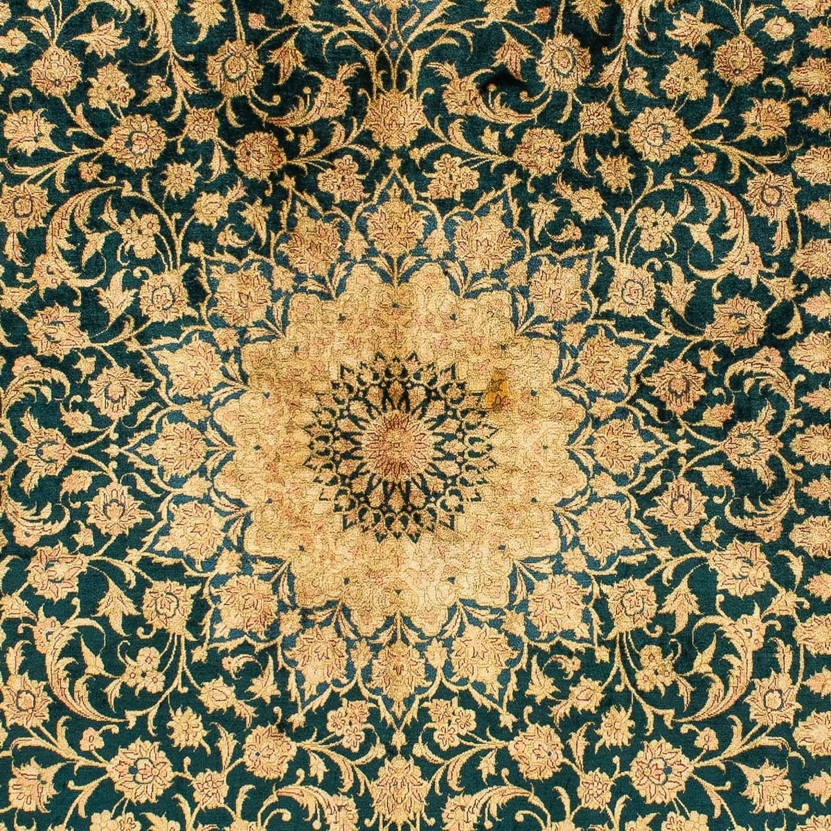 Tappeto di seta - Ghom seta - Premio - 216 x 132 cm - blu scuro