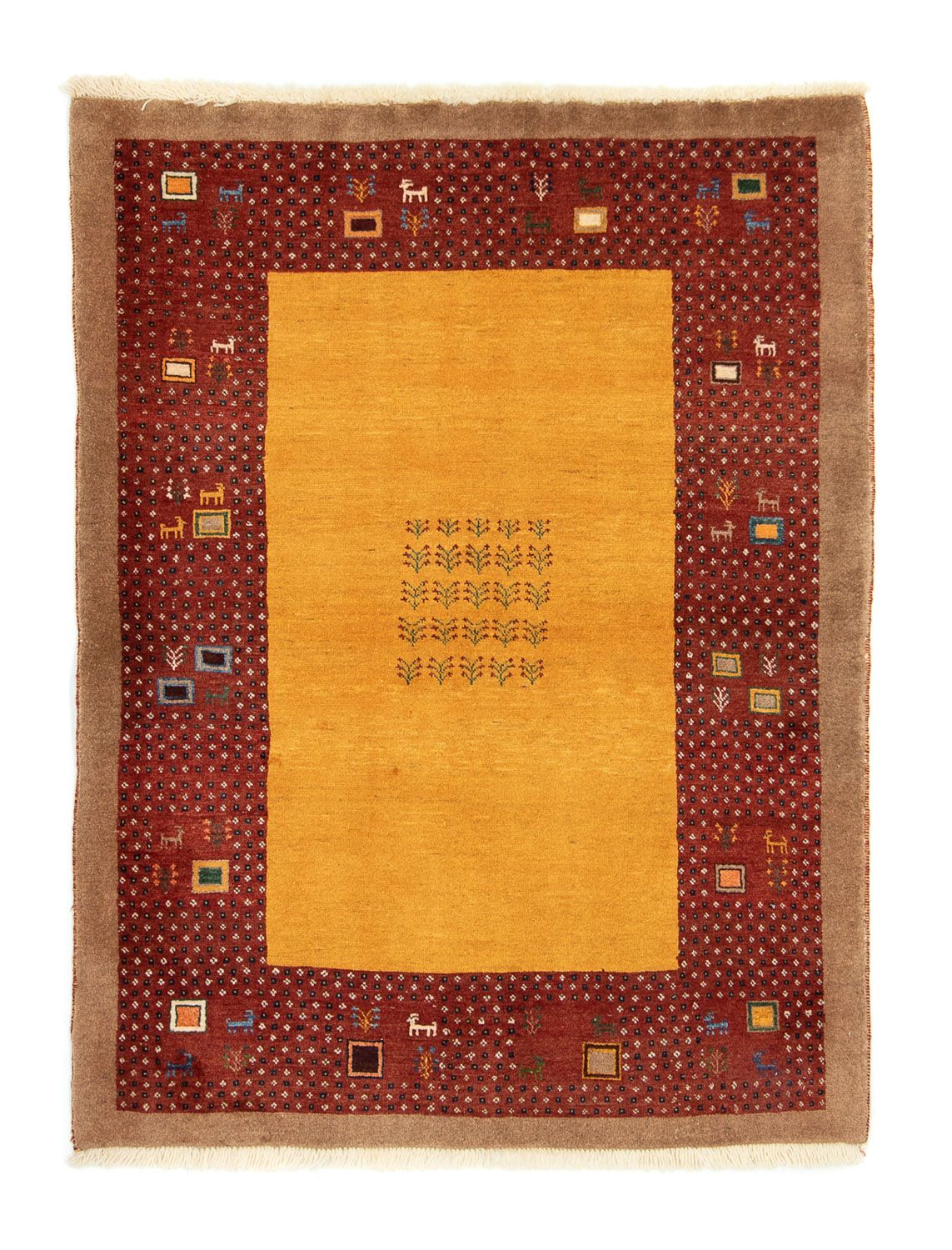 Tappeto Gabbeh - Loribaft Persero - 150 x 110 cm - oro