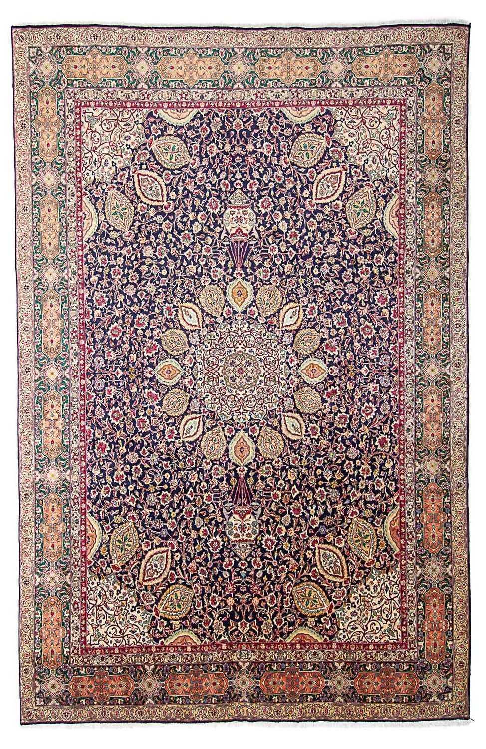 Tappeto Persero - Tabriz - Reale - 436 x 292 cm - blu scuro