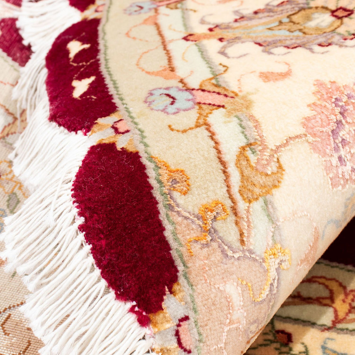 Tappeto Persero - Tabriz - Reale rotondo  - 150 x 150 cm - rosso scuro