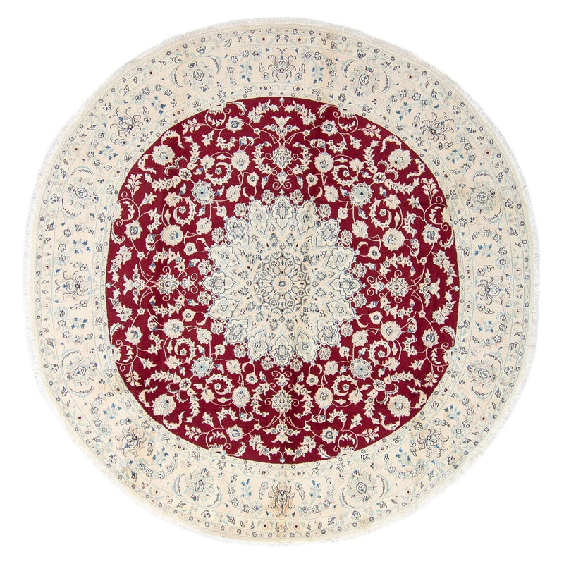 Tappeto Persero - Nain - Reale rotondo  - 292 x 292 cm - rosso scuro