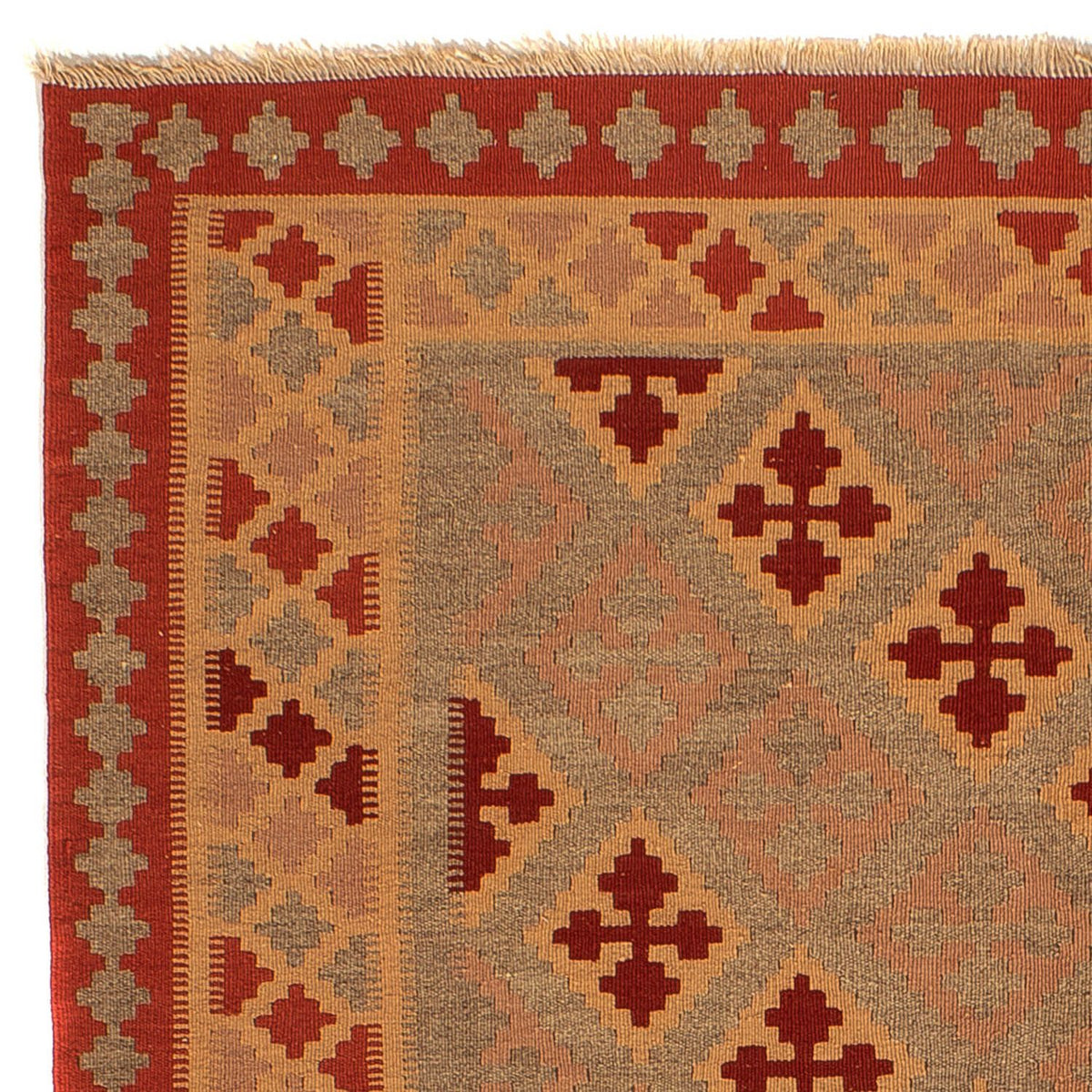 Tappeto Kelim - Orientale quadrato - 165 x 161 cm - rosso scuro