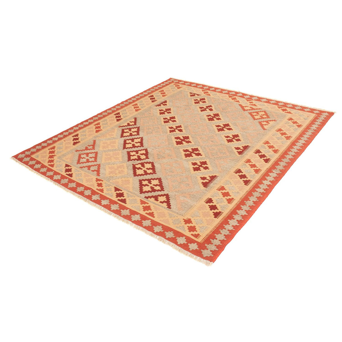 Tappeto Kelim - Orientale quadrato - 165 x 161 cm - rosso scuro