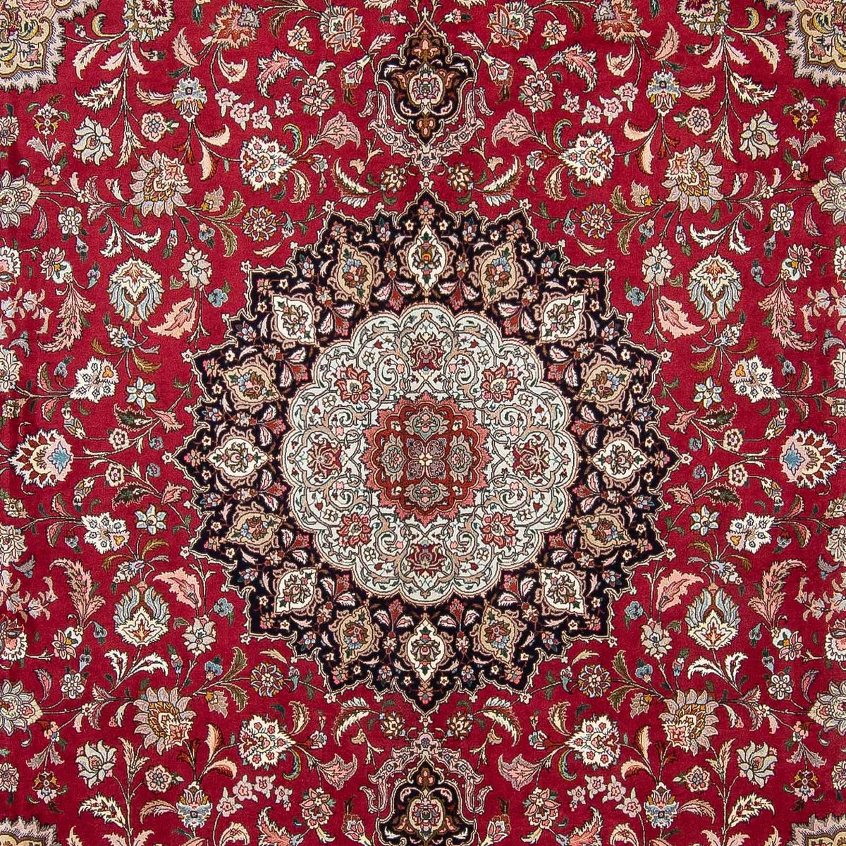 Tappeto Persero - Tabriz quadrato  - 303 x 300 cm - rosso scuro