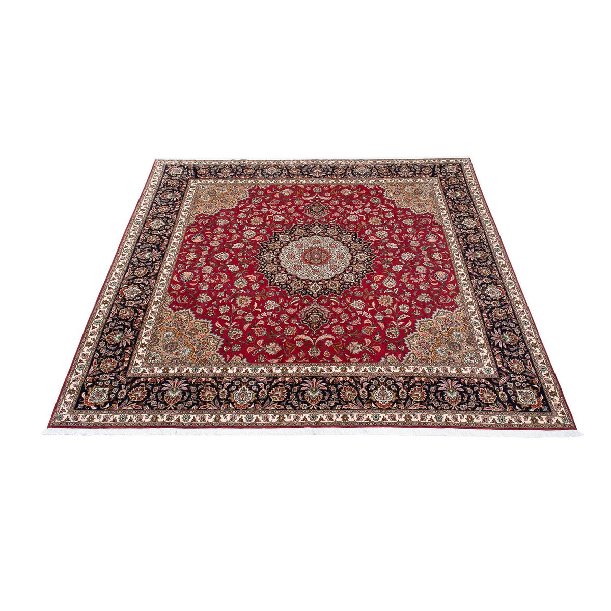 Tappeto Persero - Tabriz quadrato  - 303 x 300 cm - rosso scuro