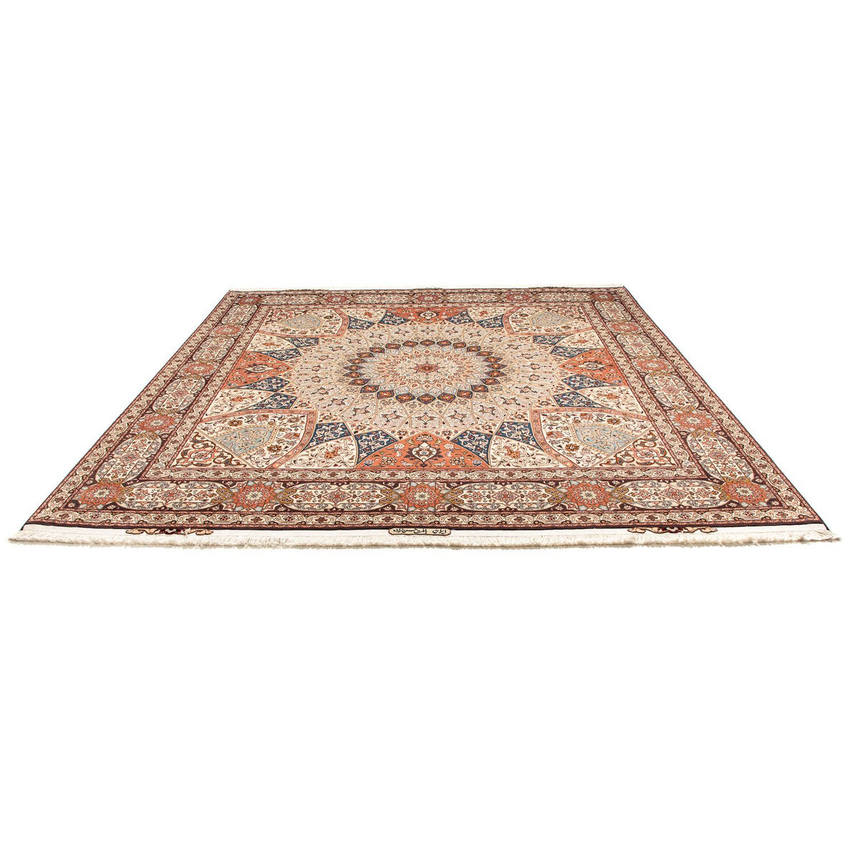 Tappeto Persero - Tabriz - Reale quadrato - 264 x 253 cm - marrone chiaro