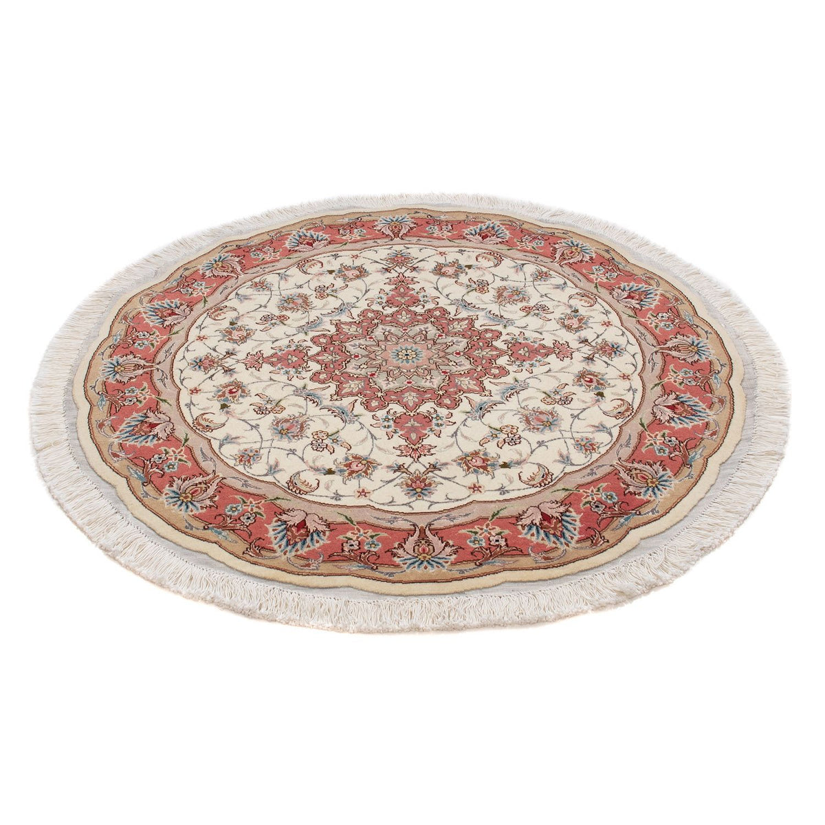 Tappeto Persero - Tabriz - Reale rotondo  - 98 x 98 cm - beige