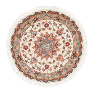 Tappeto Persero - Tabriz - Reale rotondo  - 100 x 100 cm - beige
