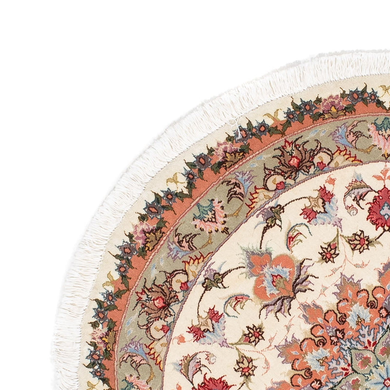 Tappeto Persero - Tabriz - Reale rotondo  - 100 x 100 cm - beige