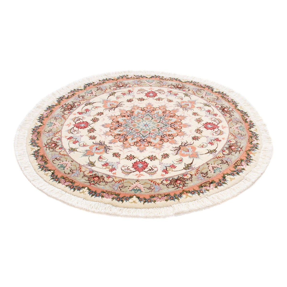 Tappeto Persero - Tabriz - Reale rotondo  - 100 x 100 cm - beige