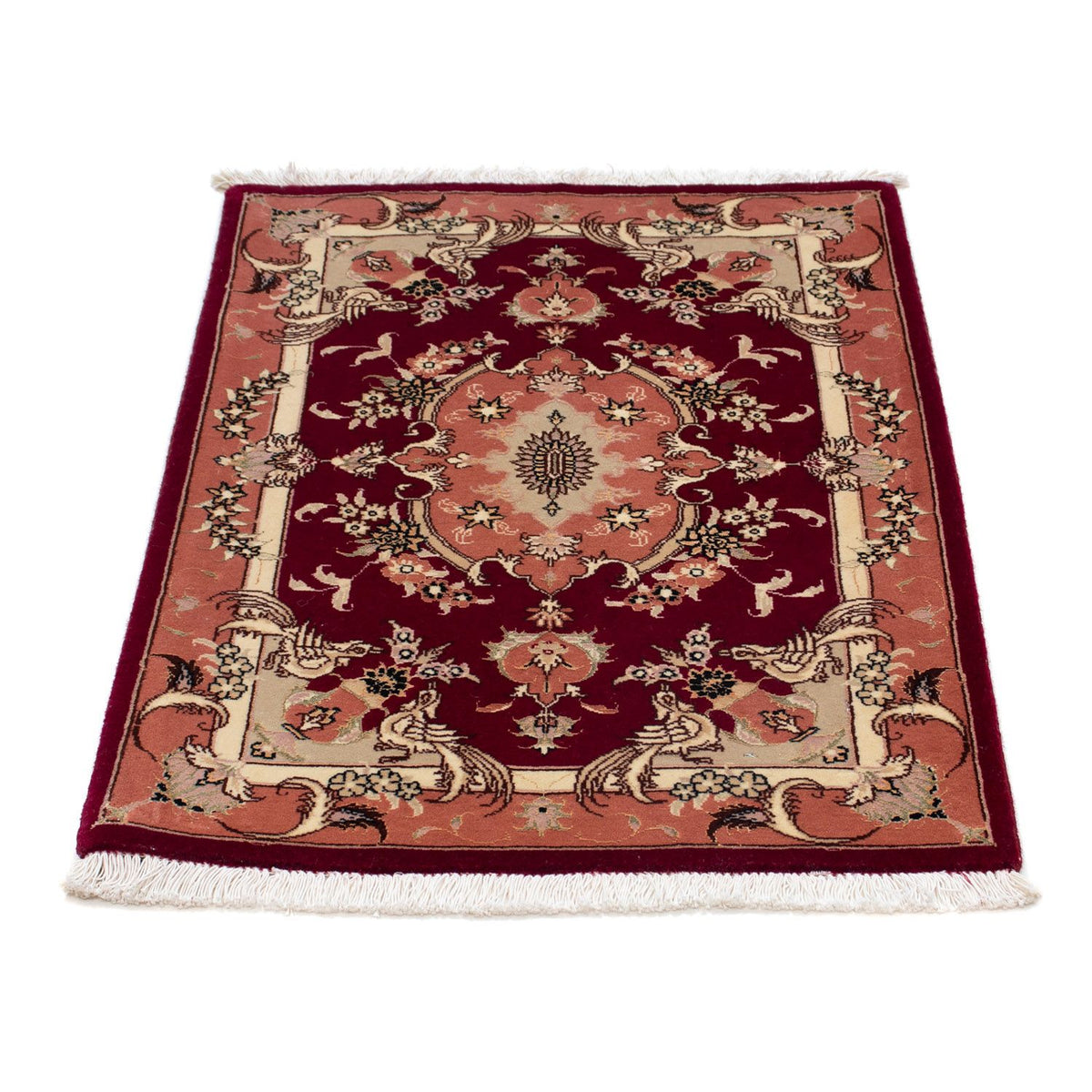 Tappeto Persero - Tabriz - Reale - 85 x 61 cm - rosso scuro