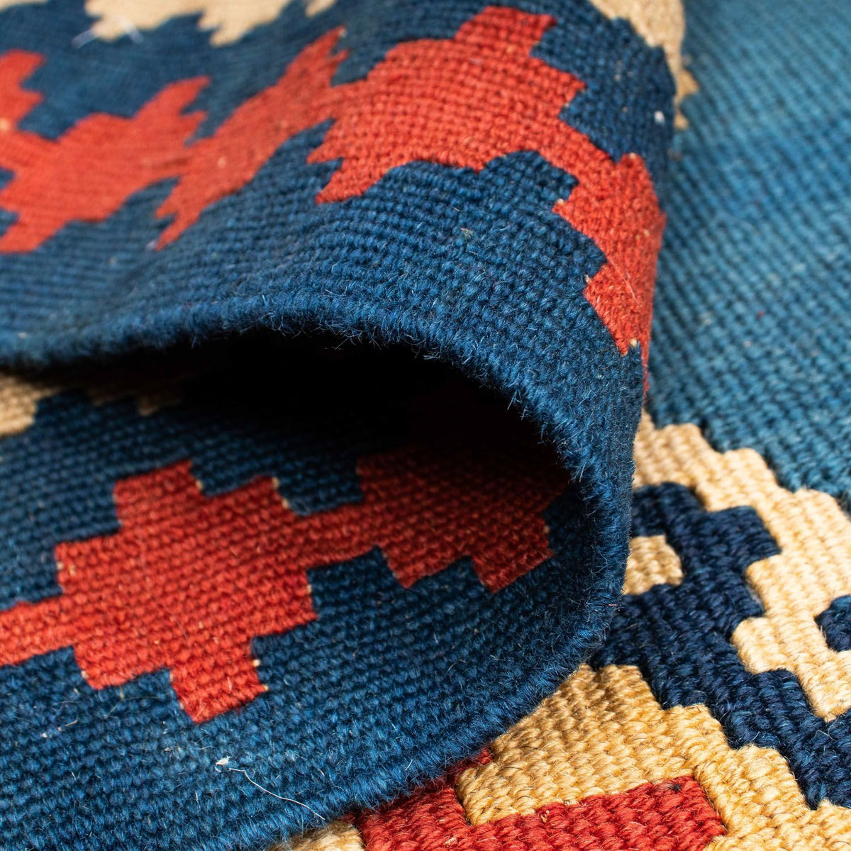 Tappeto Kelim - Orientale - 193 x 152 cm - blu
