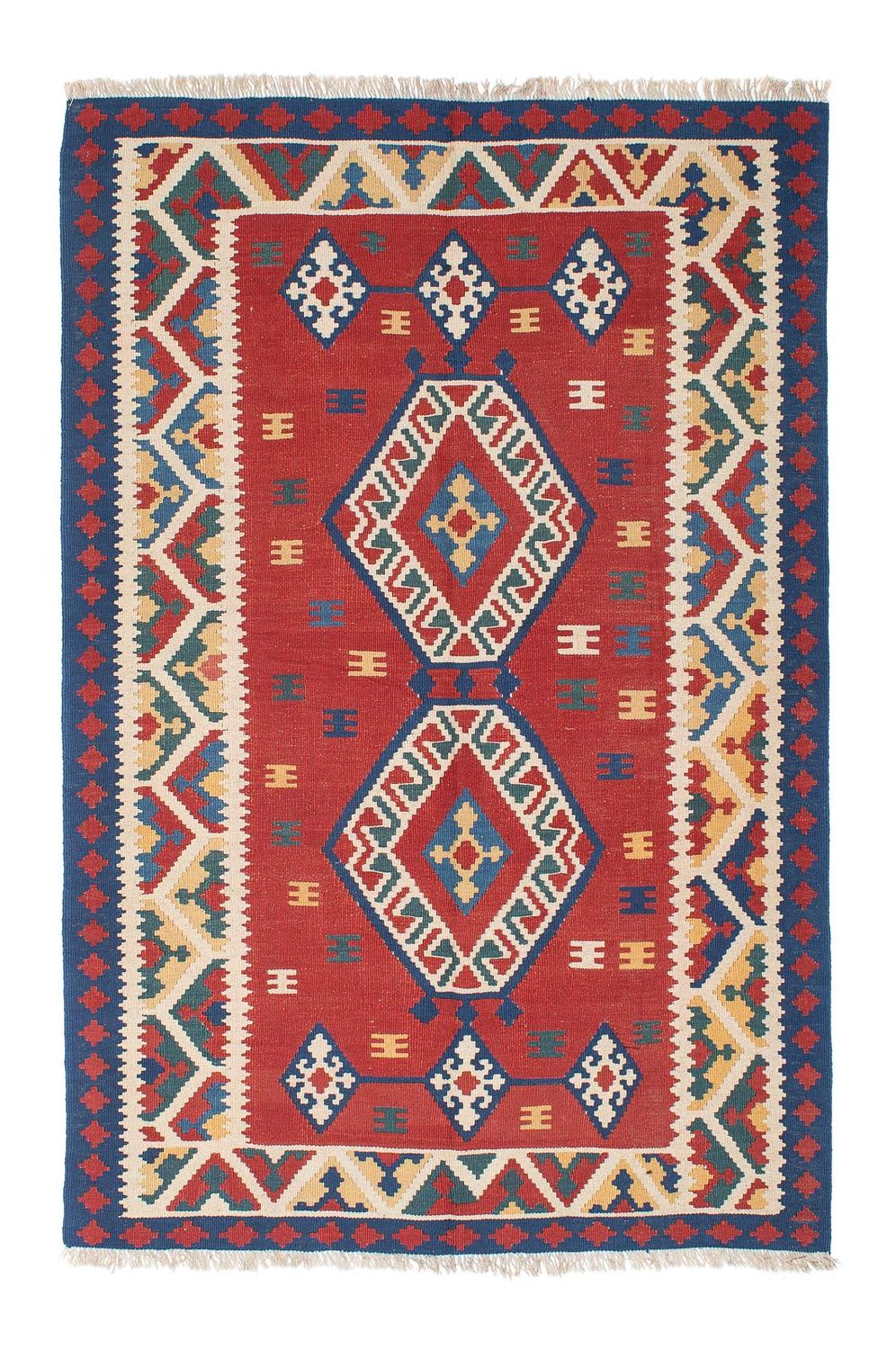 Tappeto Kelim - Orientale - 222 x 146 cm - rosso scuro