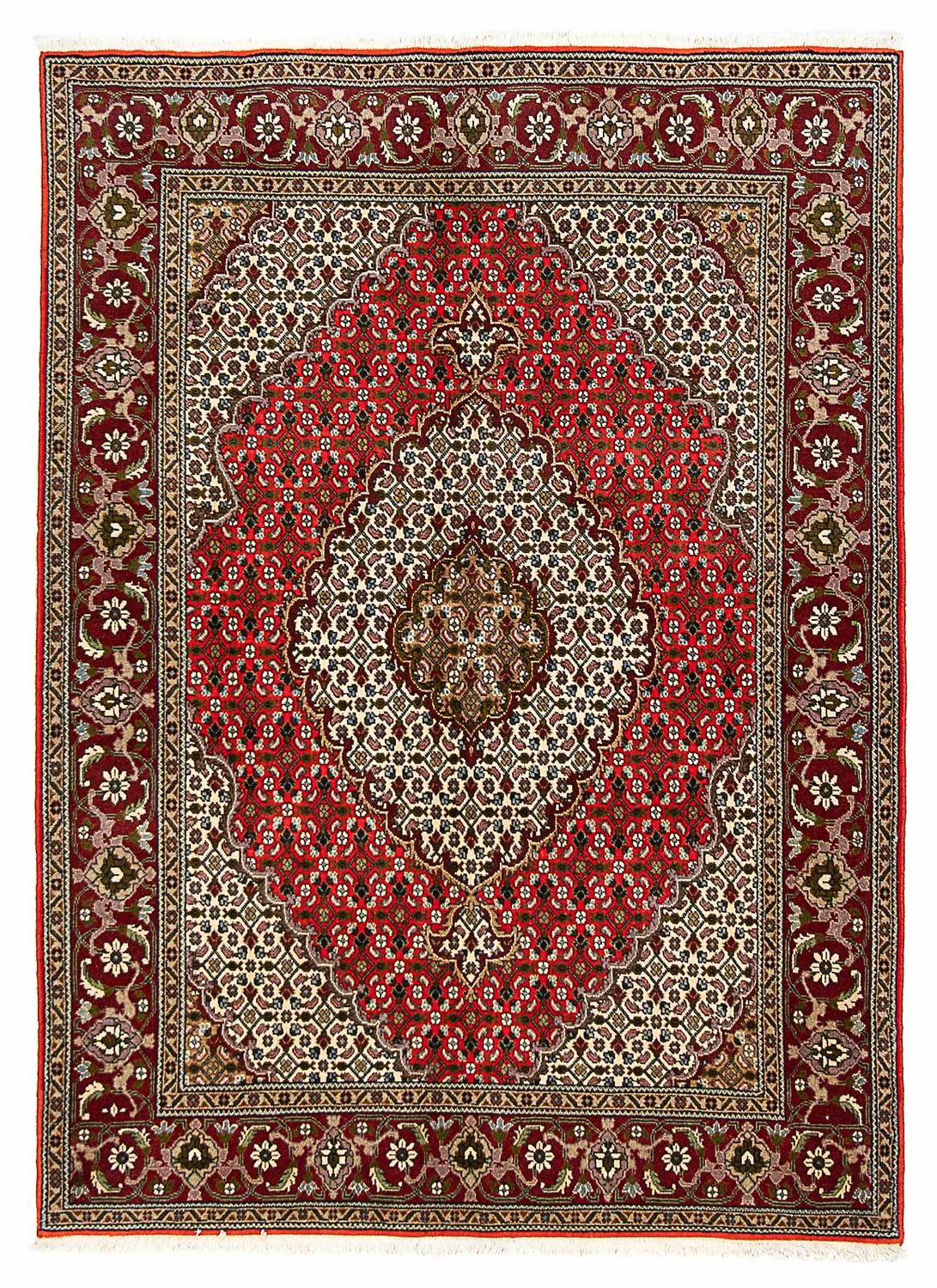Tappeto Persero - Tabriz - 198 x 148 cm - rosso scuro