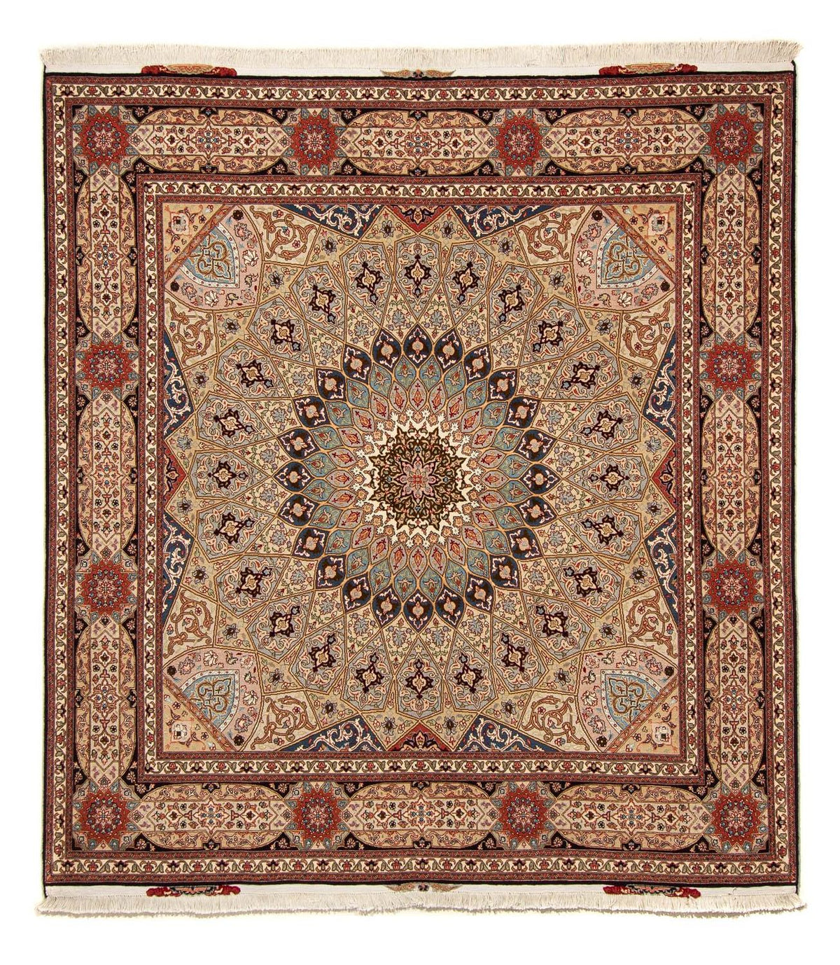 Tappeto Persero - Tabriz - Reale quadrato - 206 x 204 cm - multicolore