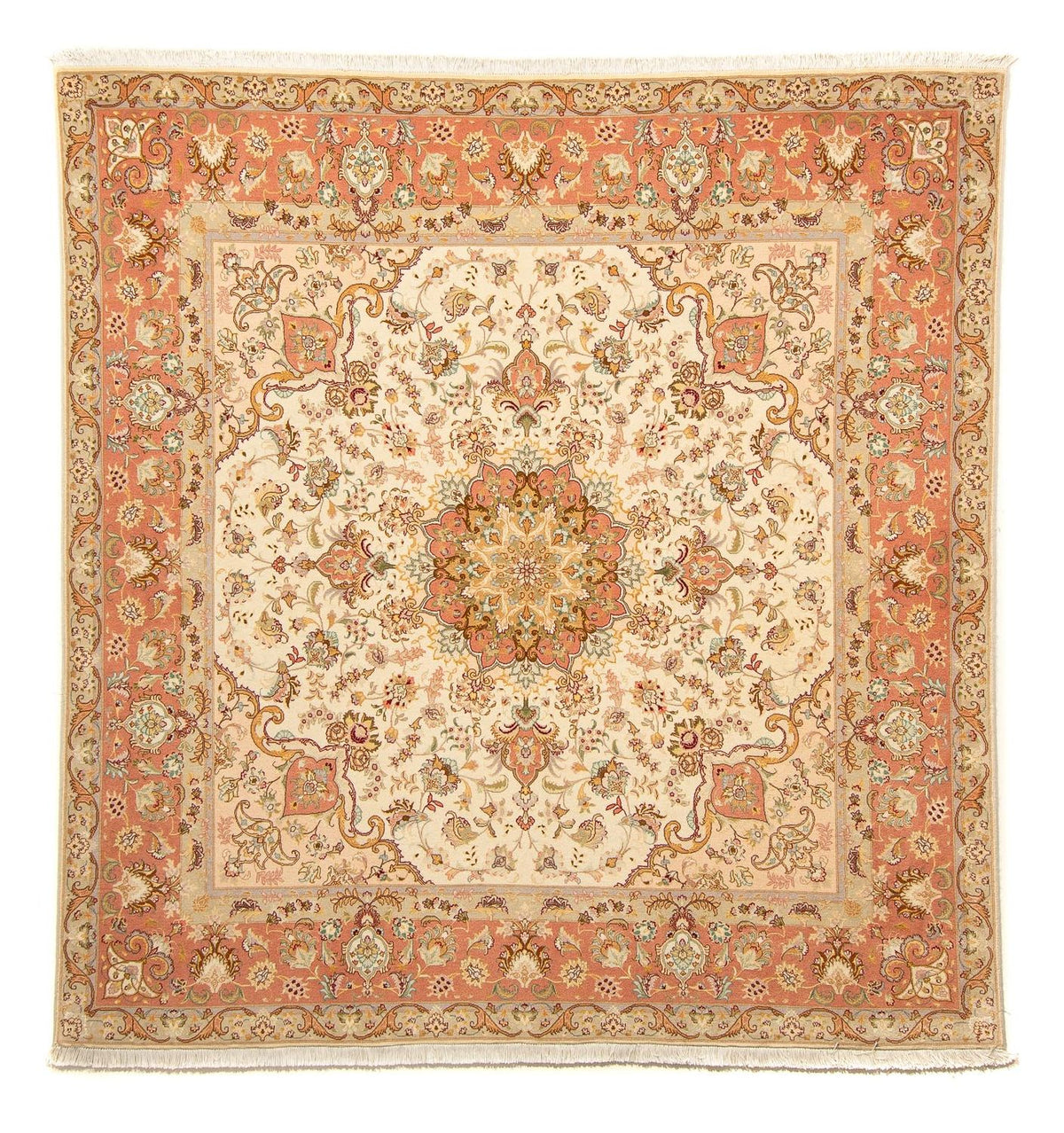 Tappeto Persero - Tabriz - Reale quadrato - 212 x 205 cm - beige