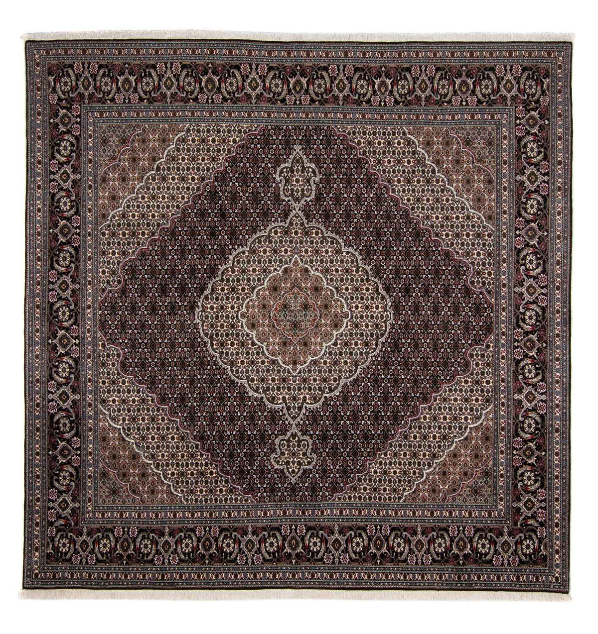 Tappeto Persero - Tabriz - Reale quadrato  - 251 x 249 cm - blu scuro