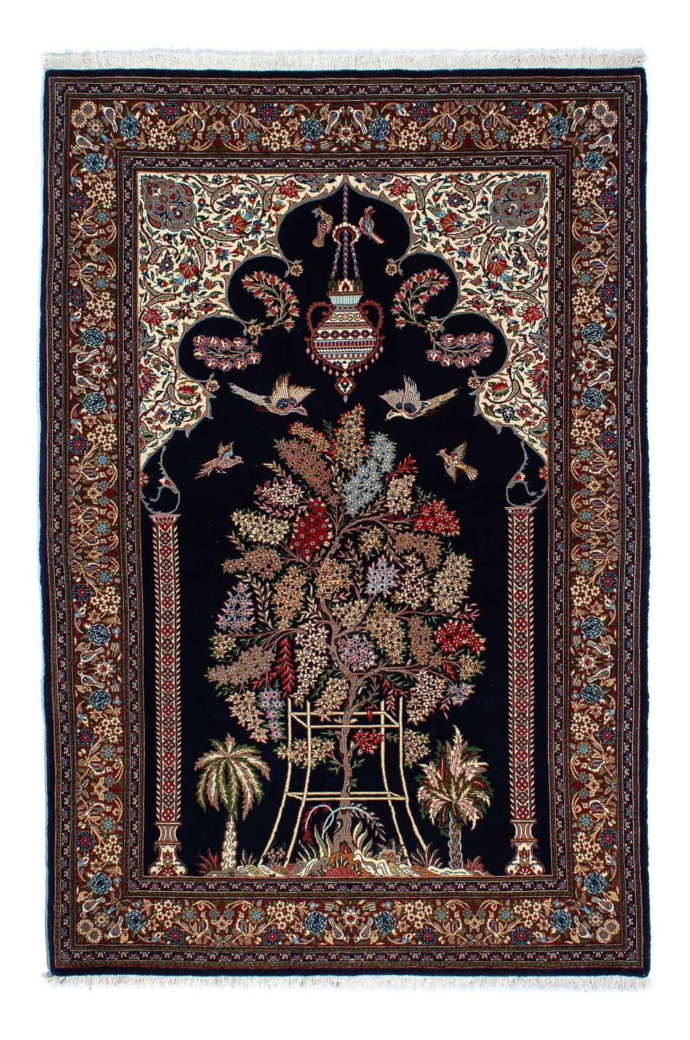 Tappeto Persero - Ghom - 210 x 139 cm - blu scuro