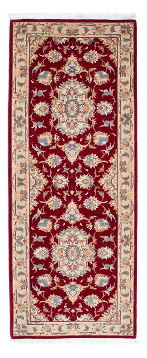 Tappeto corsia Tappeto Persero - Tabriz - Reale - 213 x 83 cm - rosso scuro
