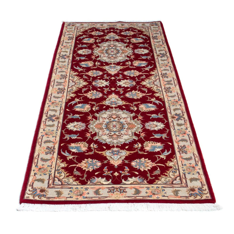 Tappeto corsia Tappeto Persero - Tabriz - Reale - 213 x 83 cm - rosso scuro