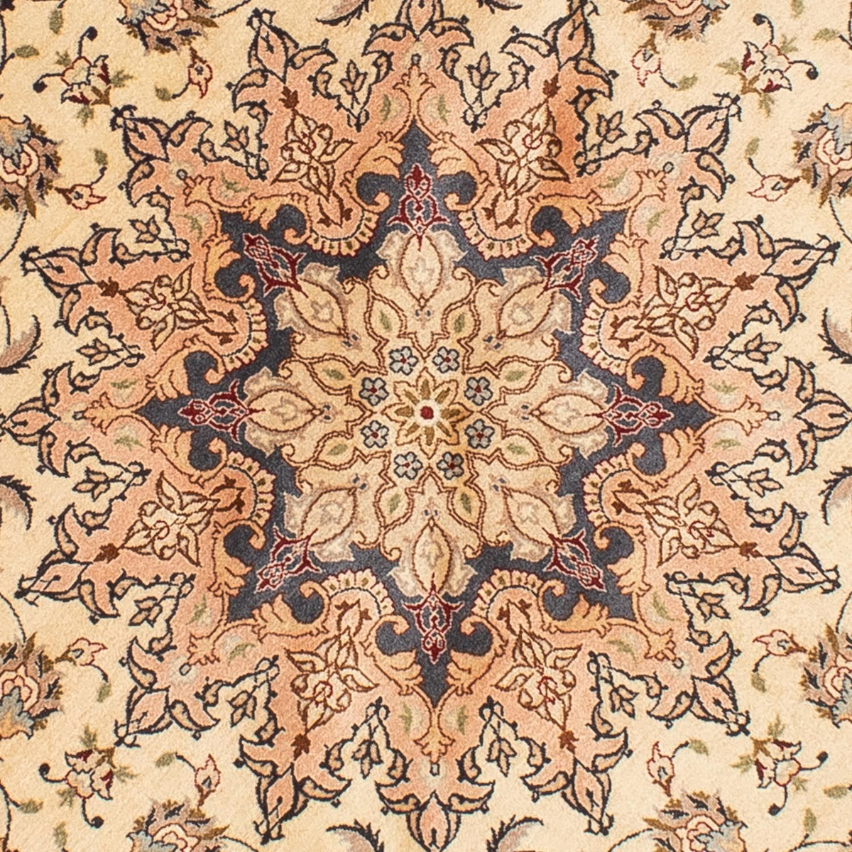 Tappeto Persero - Tabriz - Reale rotondo  - 195 x 195 cm - beige