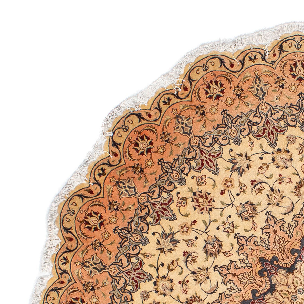 Tappeto Persero - Tabriz - Reale rotondo  - 195 x 195 cm - beige