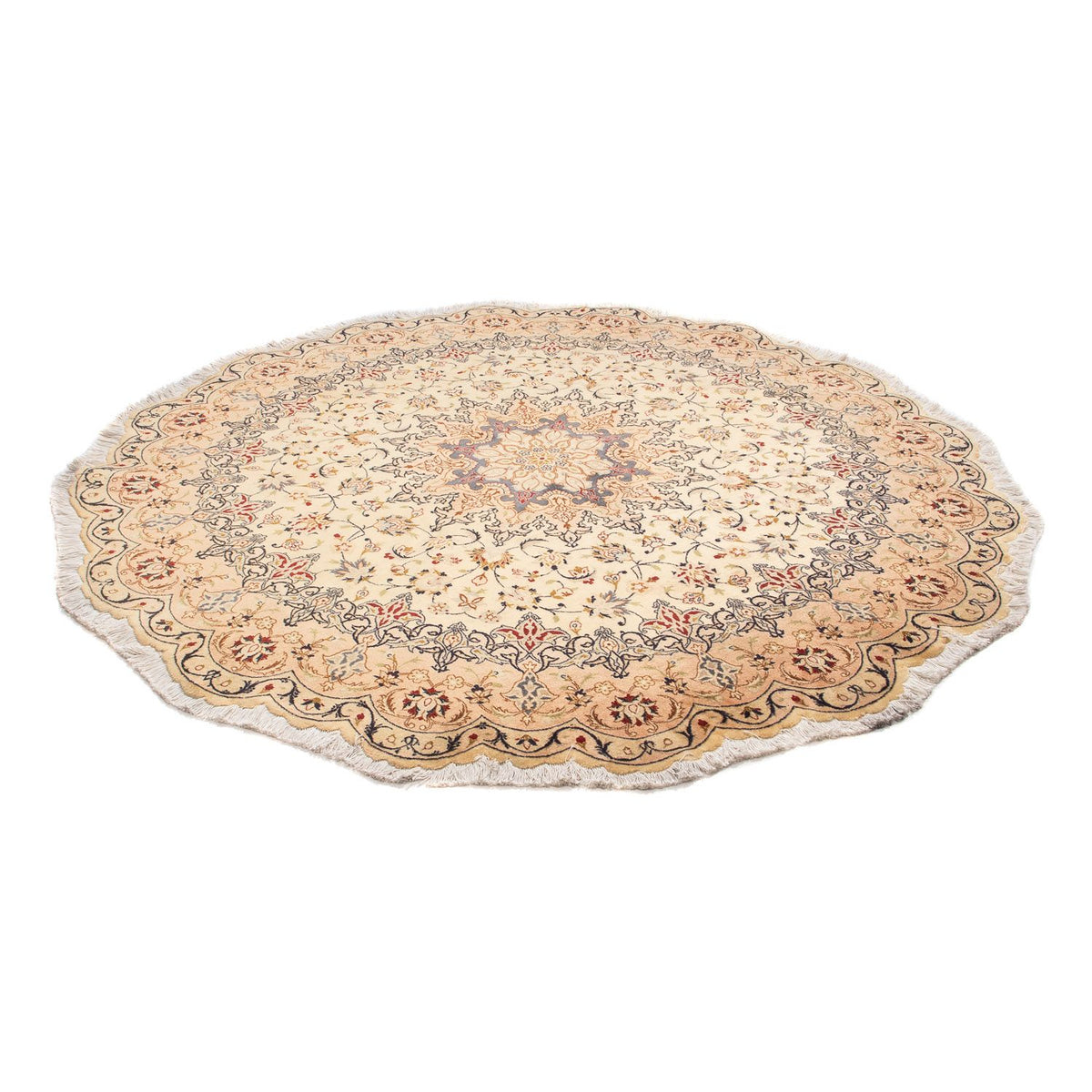 Tappeto Persero - Tabriz - Reale rotondo  - 195 x 195 cm - beige